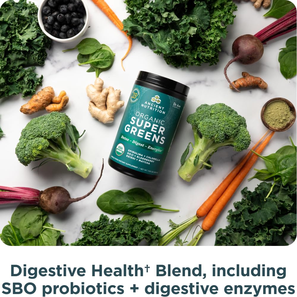 Ancient Nutrition Super Greens Powder - Organic Probiotics

