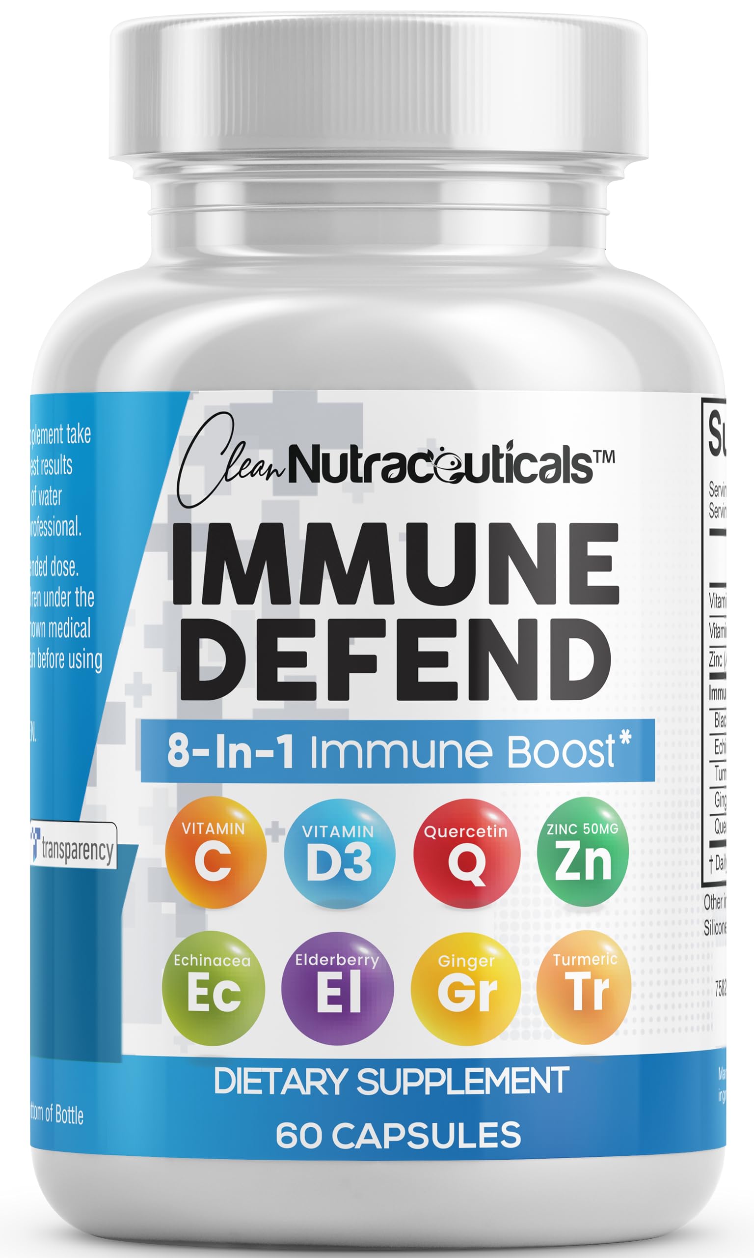 Clean Nutraceuticals Immune Defense Quercetin Zinc Vitamin C

