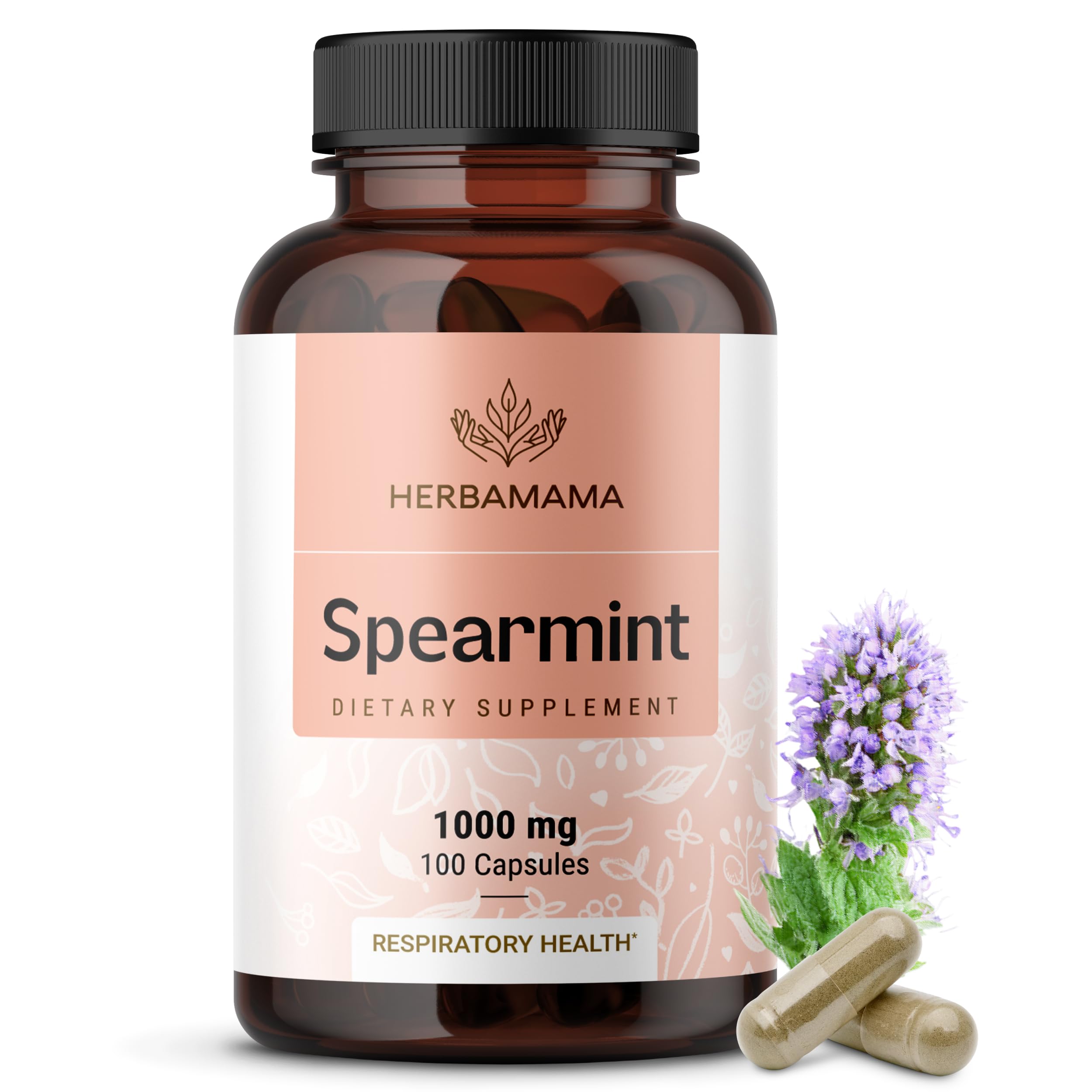 Herbamama Spearmint Capsules for Digestive Health

