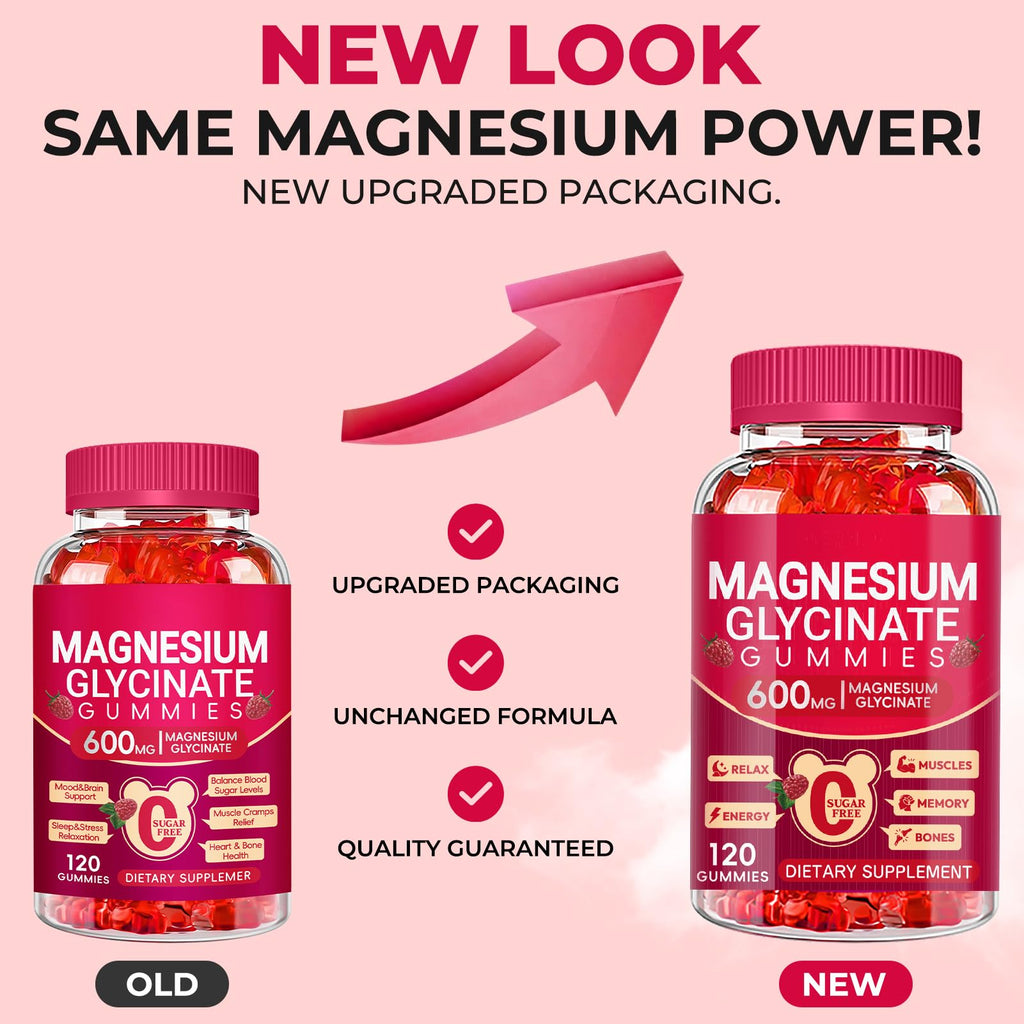 Magnesium Glycinate Gummies 600mg | Sugar Free for Adults

