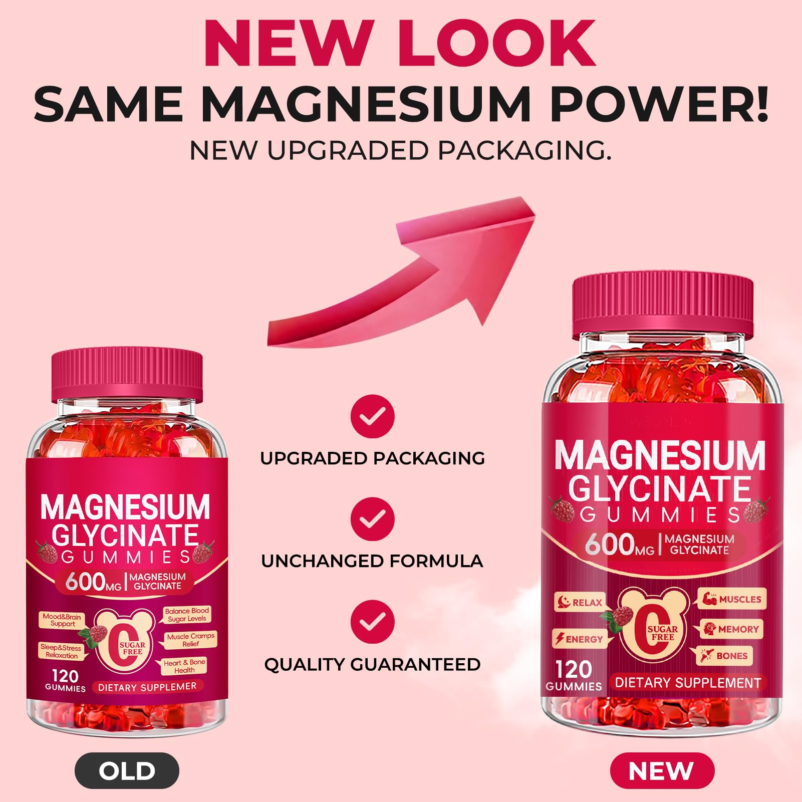 Magnesium Glycinate Gummies 600mg | Sugar Free for Adults

