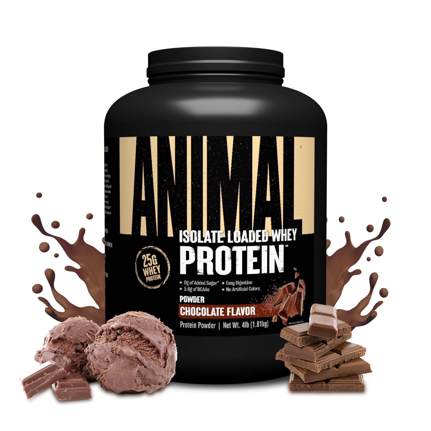 Animal Whey Isolate Protein Powder - 25g Protein, Digestive Enzymes