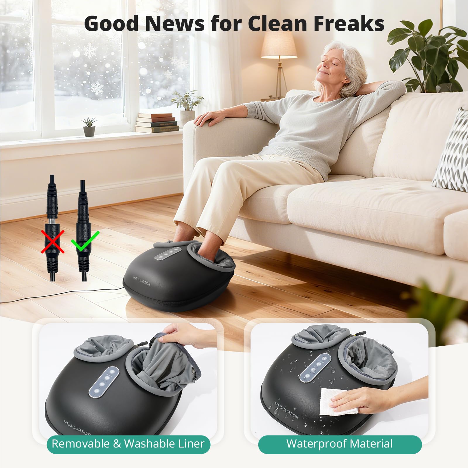 Medcursor Foot Massager with Heat - Shiatsu Kneading

