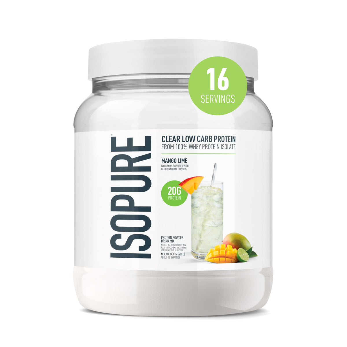 Isopure Clear Whey Isolate Protein Powder - Lactose Free, Gluten Free