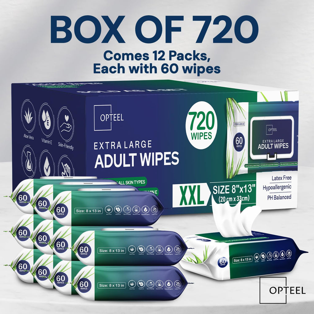 OPTEEL Adult Wet Wipes for Incontinence and Elder Care


