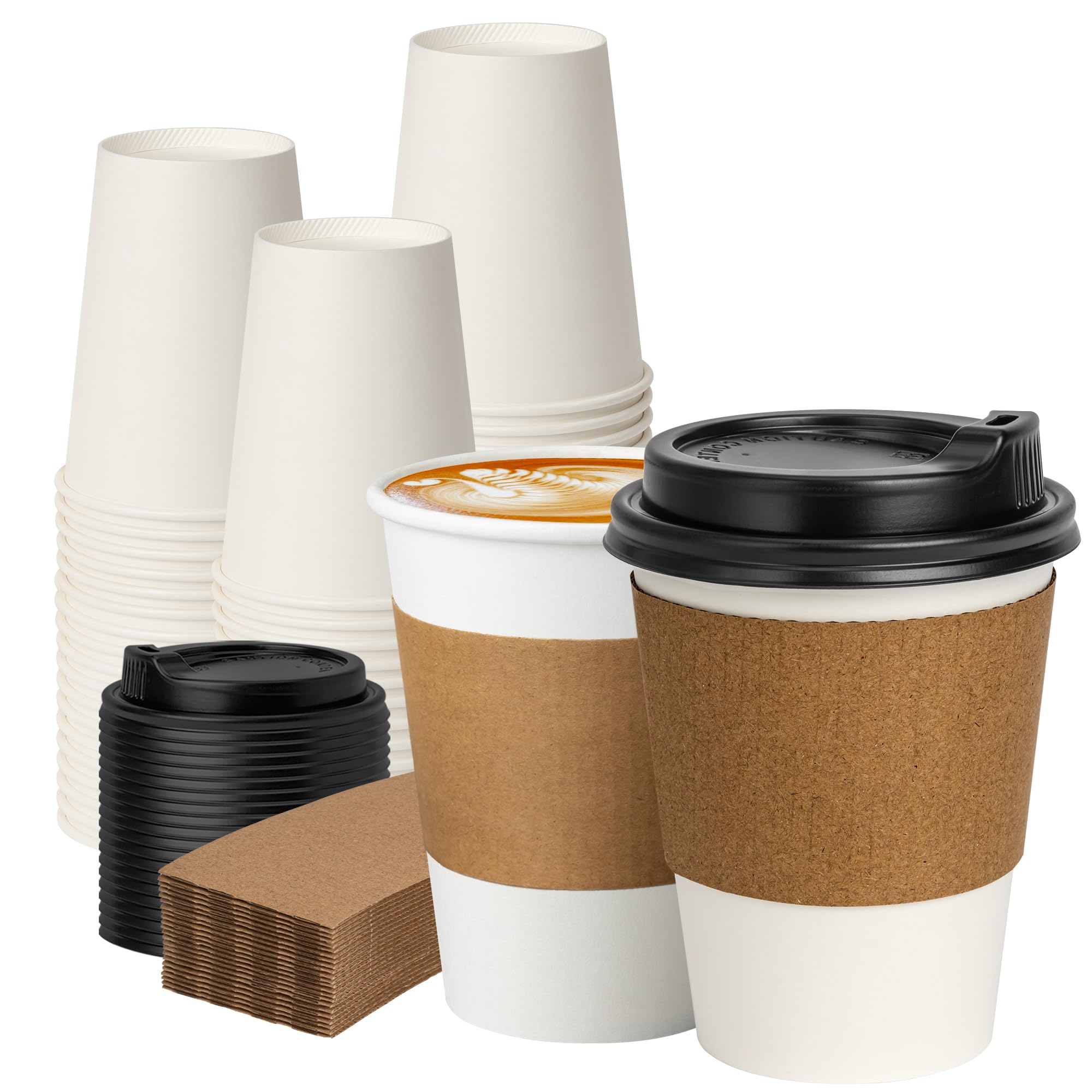 RACETOP Disposable Coffee Cups with Lids