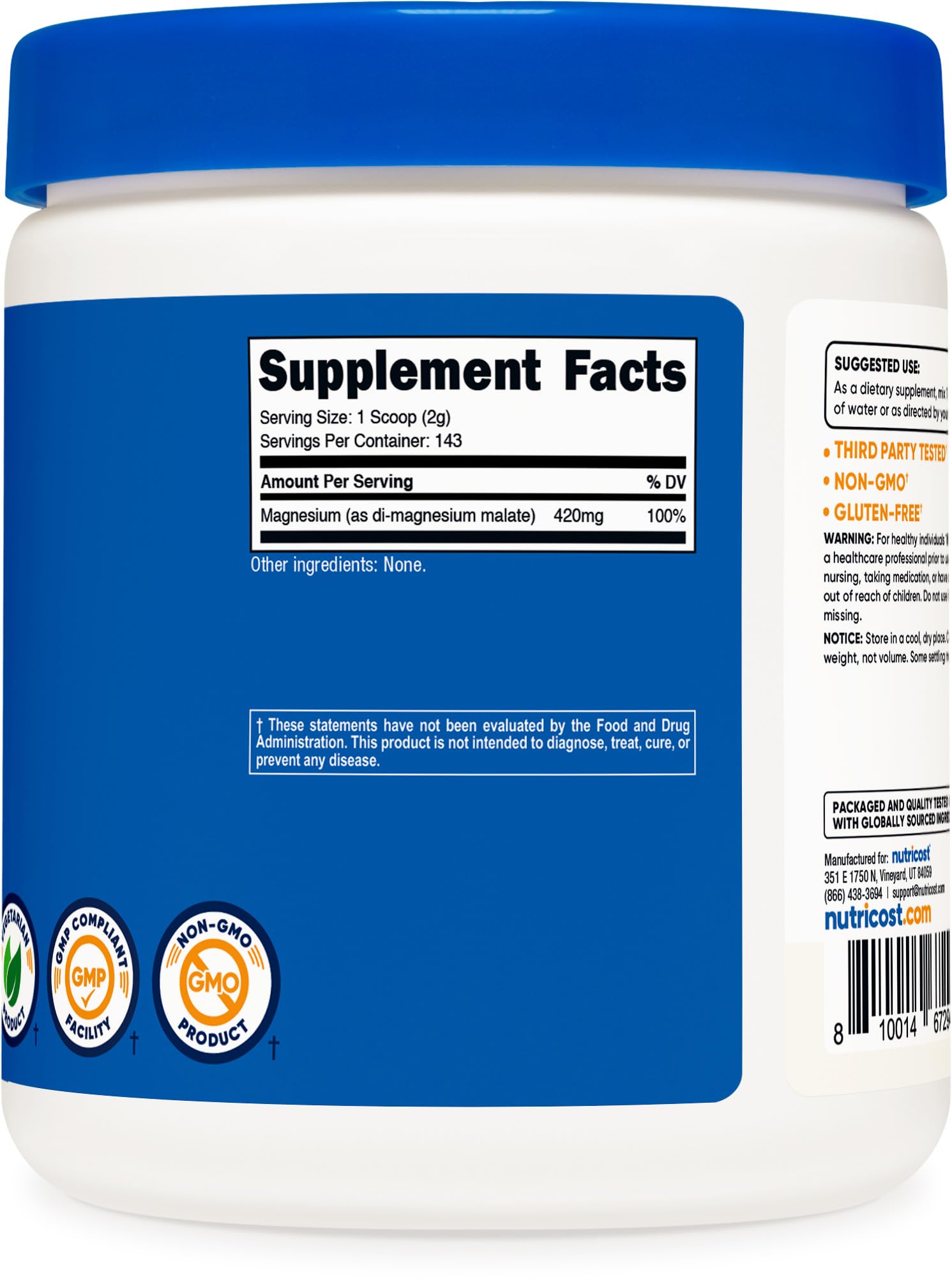 Nutricost Magnesium Malate Powder – Non-GMO


