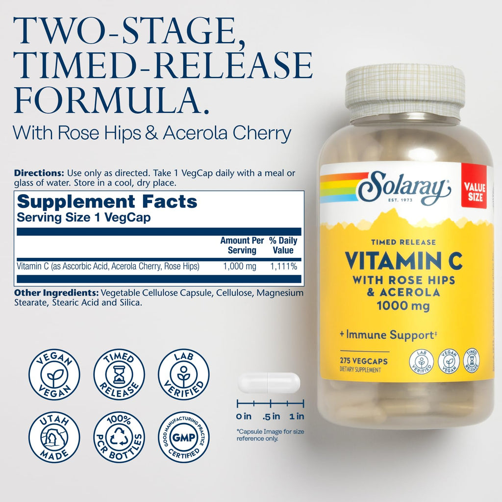 Solaray Vitamin C 1000mg Time Release


