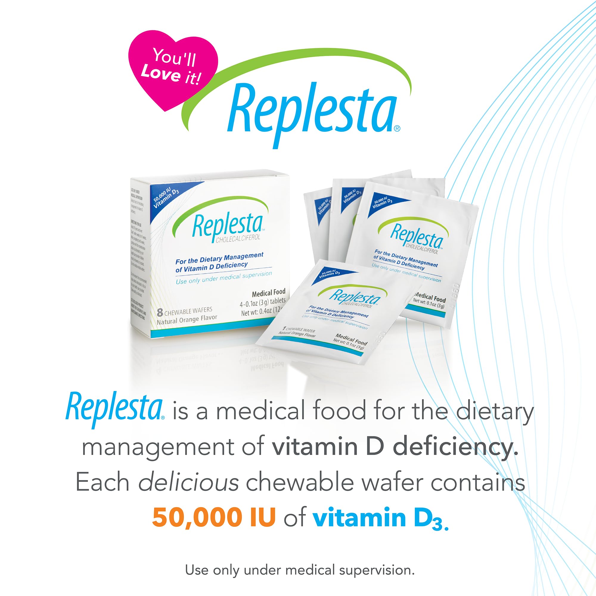 Replesta Vitamin D3 50,000 IU Chewable Wafer

