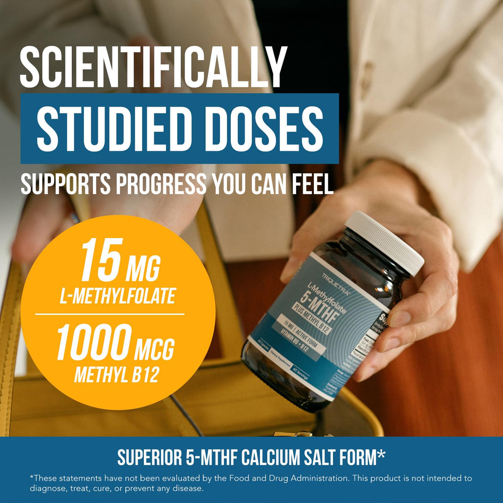 L-Methyl Folate 15mg + Methyl B12 Cofactor – 5-MTHF

