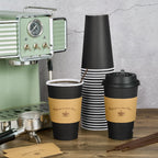 LITOPAK Disposable Paper Cups with Lids, Sleeves & Stirrers

