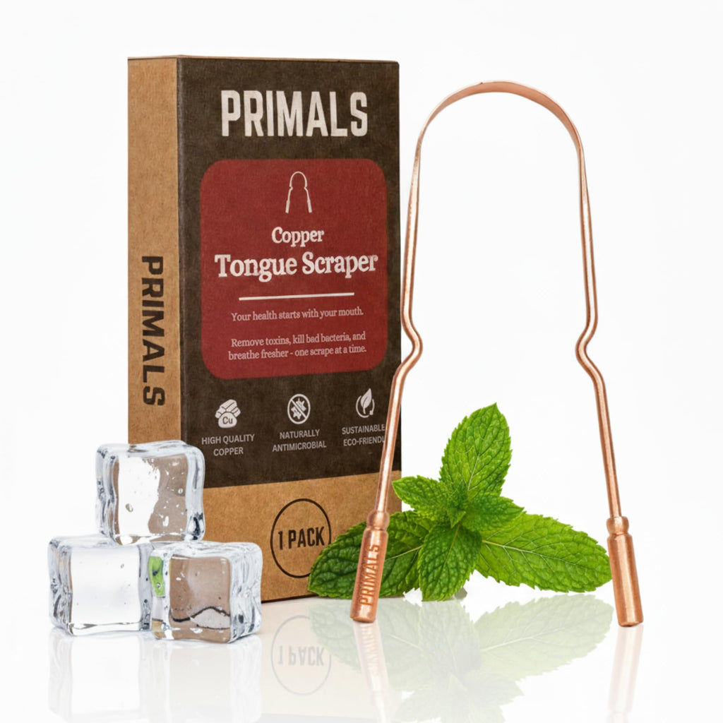 PRIMALS Copper Tongue Scraper for Fresher Breath and Oral Health