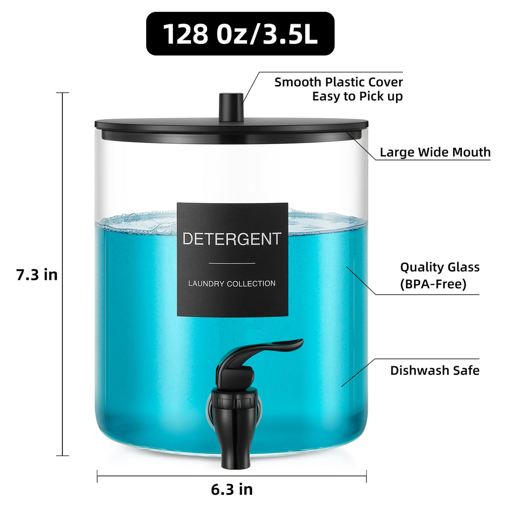 TIPGO Glass Laundry Detergent Dispenser for Laundry Room

