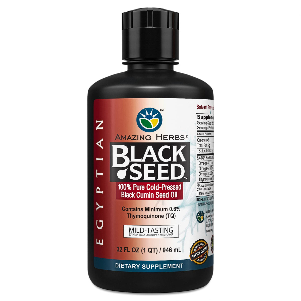 Amazing Herbs Black Seed Oil Liquid Dietary Supplement