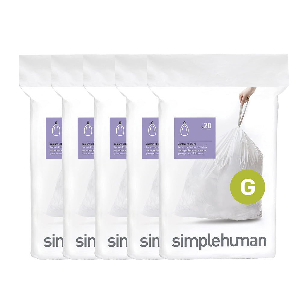 simplehuman Code G Custom Fit Liners for Kitchen Trash Cans