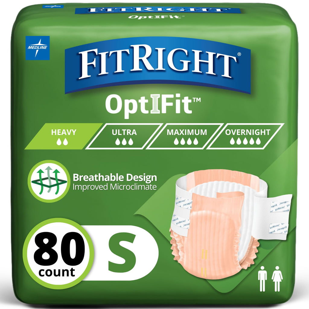 FitRight Heavy Absorbency Adult Diapers - OptiFit Briefs for Men and Women