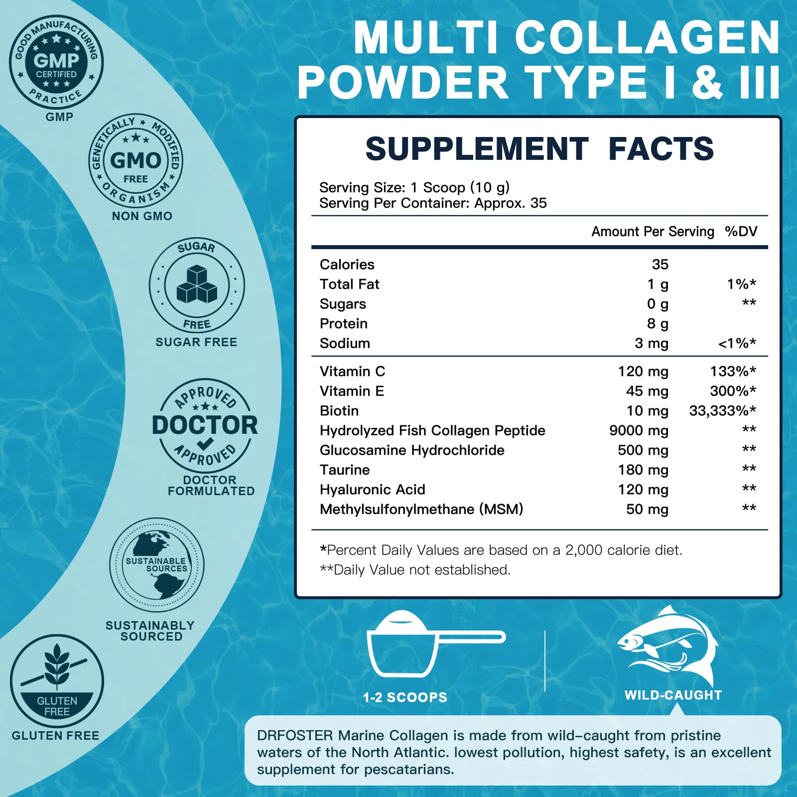 DRFOSTER Marine Collagen Peptides Powder for Joints

