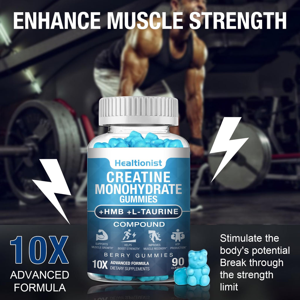 Healtionist Creatine Monohydrate Gummies Dietary Supplement

