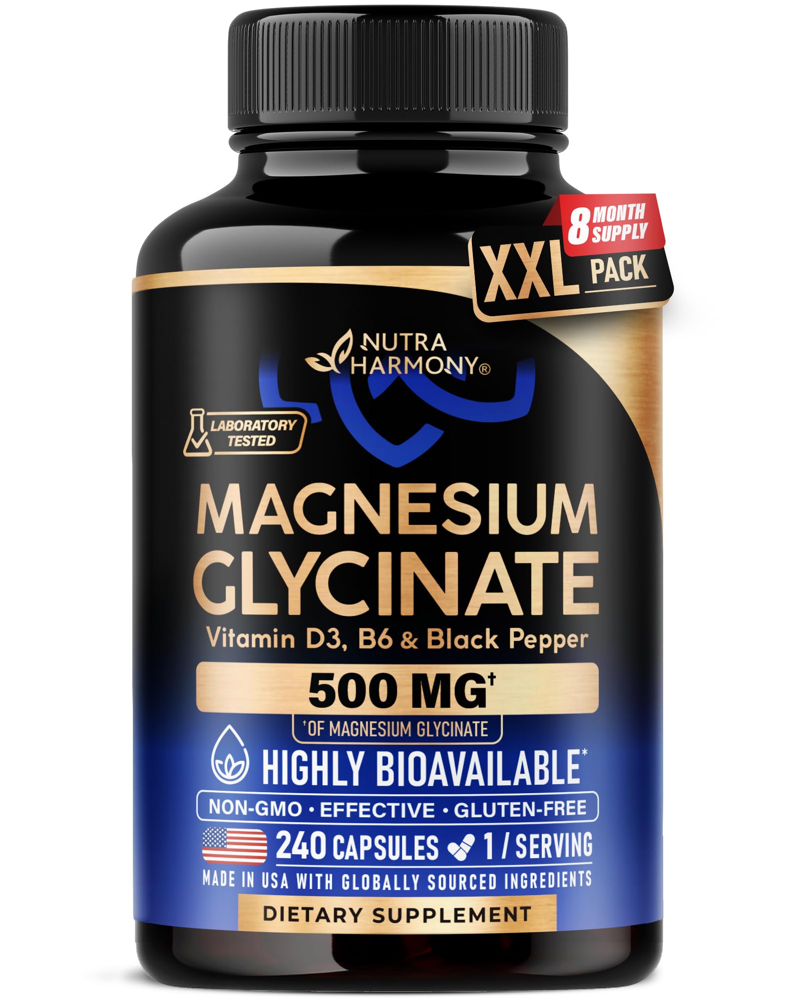 Magnesium Glycinate 500 mg Chelated Supplement for Sleep

