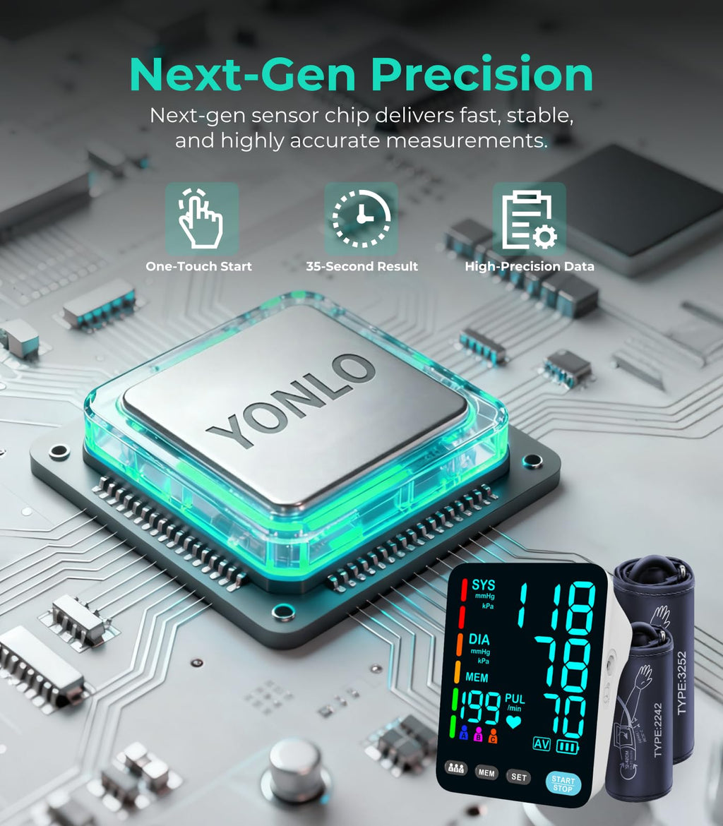 YONLO Automatic Upper Arm Blood Pressure Monitor Home Use

