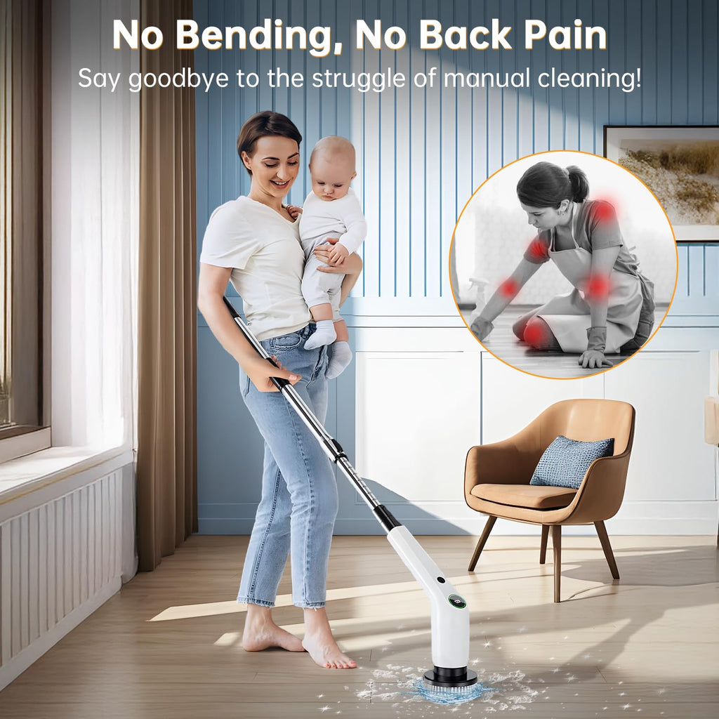 PUFTEM Electric Spin Scrubber Cordless Shower Cleaner

