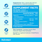 BioEmblem Vitamin D and K Supplement - Vegetarian, Non-GMO

