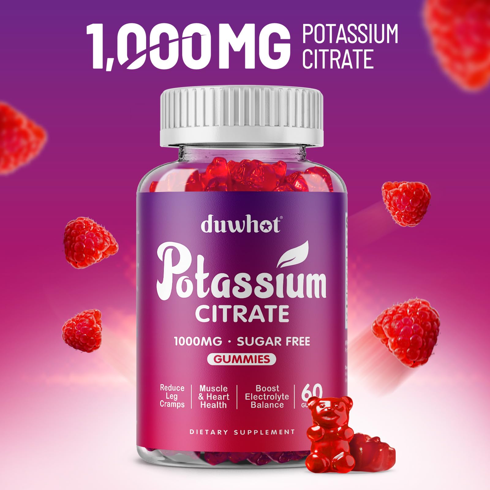 duwhot Potassium Citrate Gummies for Adults | Muscle Health

