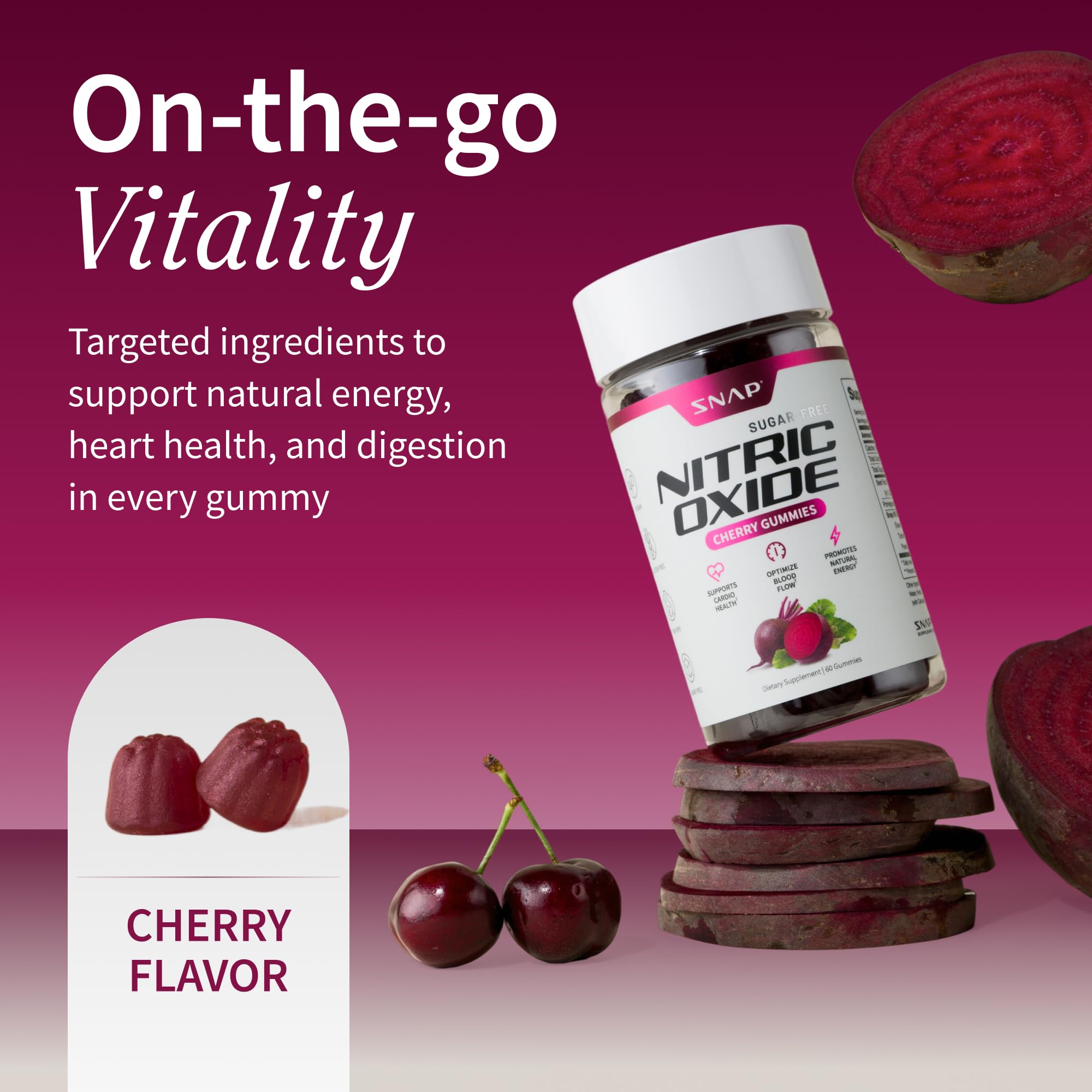 Snap NO Gummies Beet Root 300mg | Sugar Free

