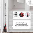 Tiumso Broom with Dustpan Set – Self-Cleaning Teeth


