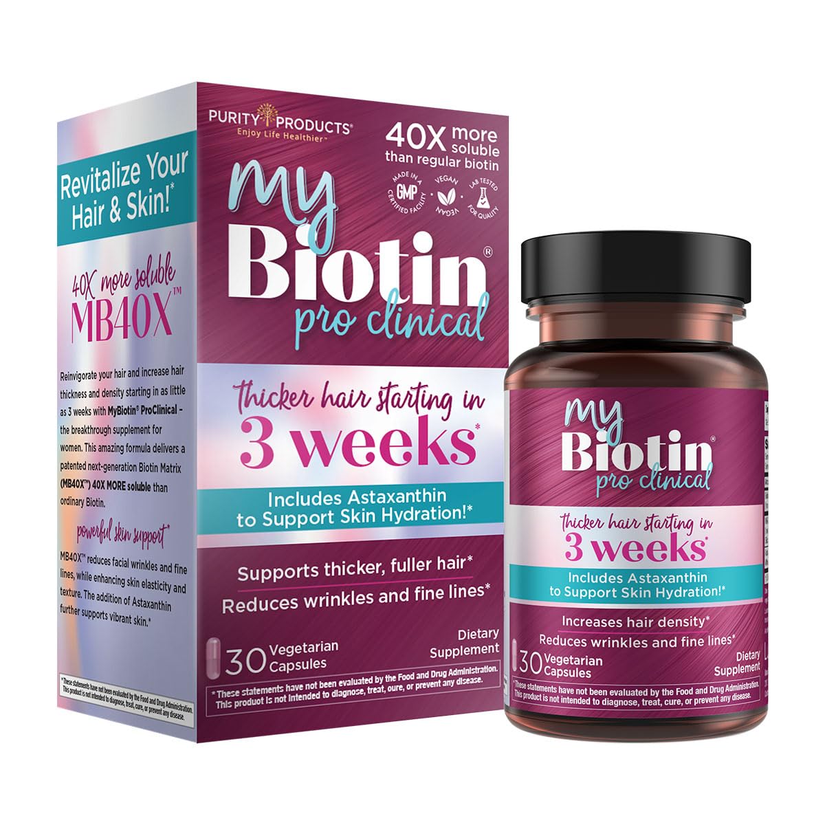 MyBiotin ProClinical MB40X Biotin with Astaxanthin for Hair and Skin