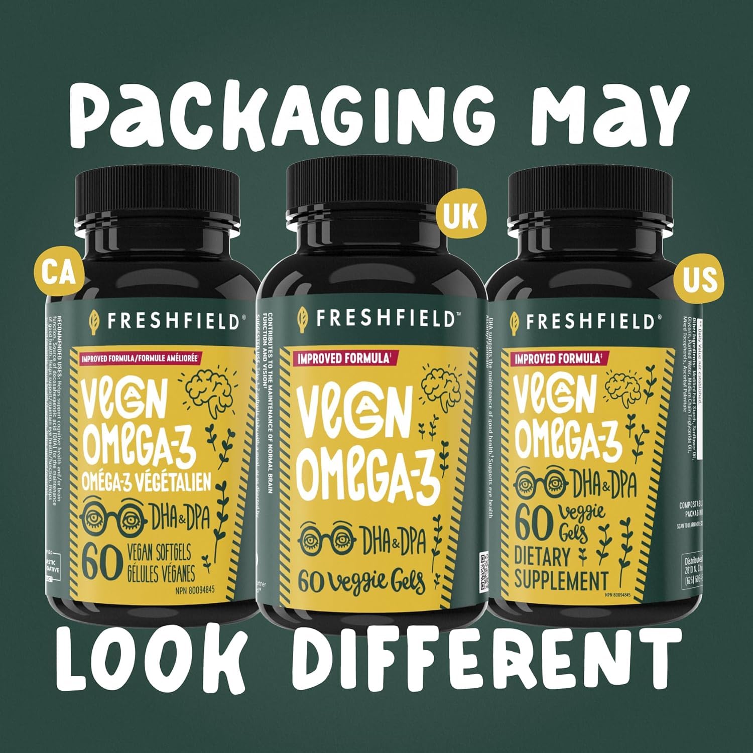 Freshfield Vegan Omega-3 DHA + DPA Algae Oil

