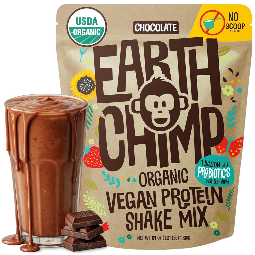 EarthChimp Organic Vegan Protein Powder with Probiotics