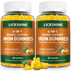 Lickshine Vegan Iron Gummies with Vitamin C Pineapple

