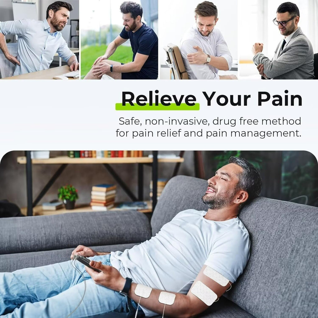 AUVON 3-in-1 TENS EMS Massager for Pain Relief | Rechargeable

