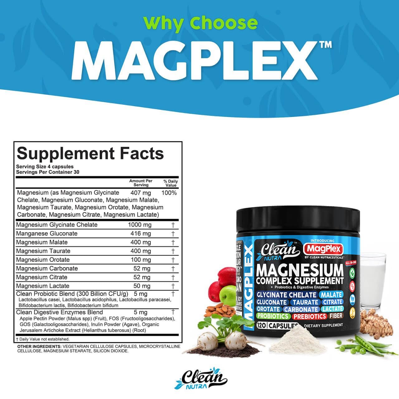 Clean Nutra Magnesium Complex - Magnesium Supplement

