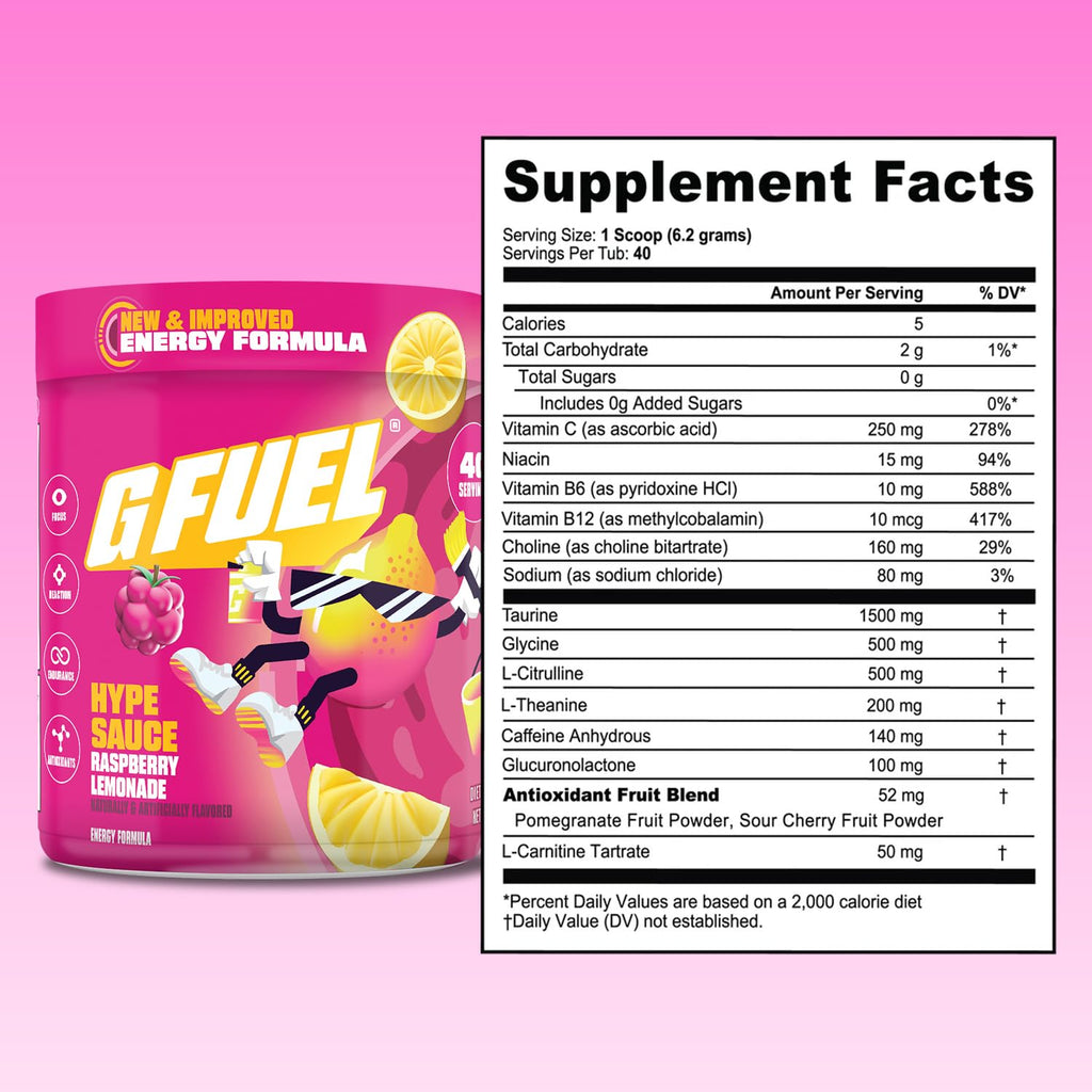 G Fuel Hype Sauce 2.0 Energy Powder for Gaming

