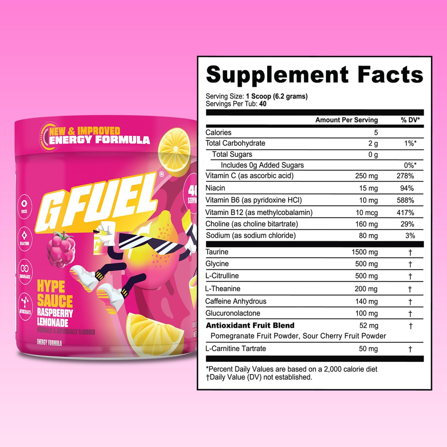 G Fuel Hype Sauce 2.0 Energy Powder for Gaming

