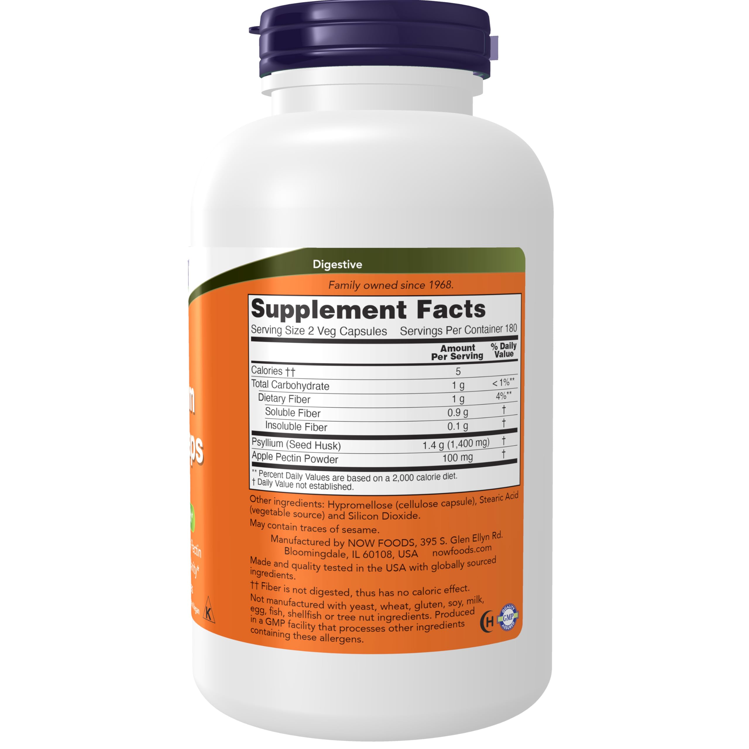 NOW Foods Psyllium Husk Capsules with Pectin

