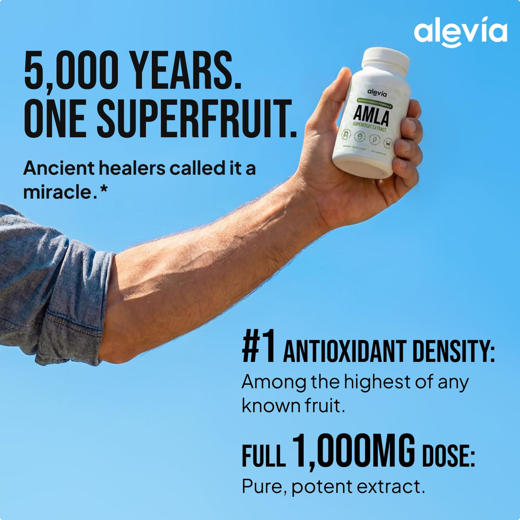 Alevia Organic Amla Capsules 1000mg | Indian Gooseberry

