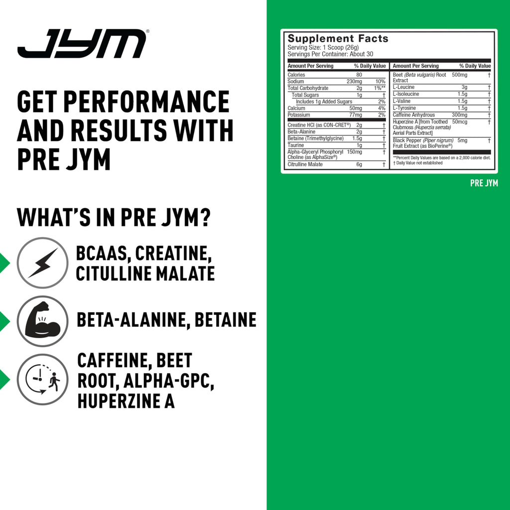 Pre Workout Powder by JYM Supplement Science for Strength

