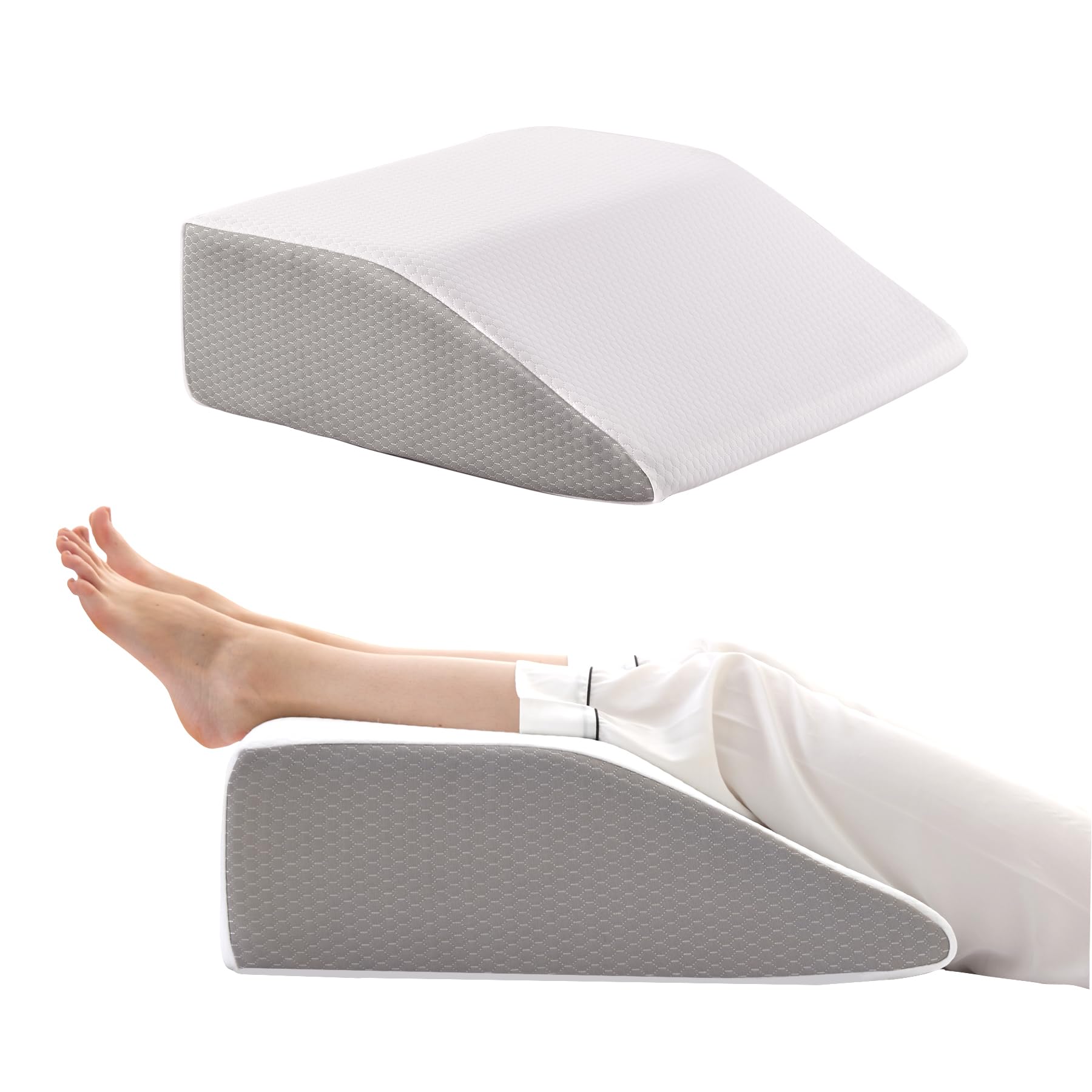 Bedluxe Leg Elevation Pillow Memory Foam Top for Leg Support

