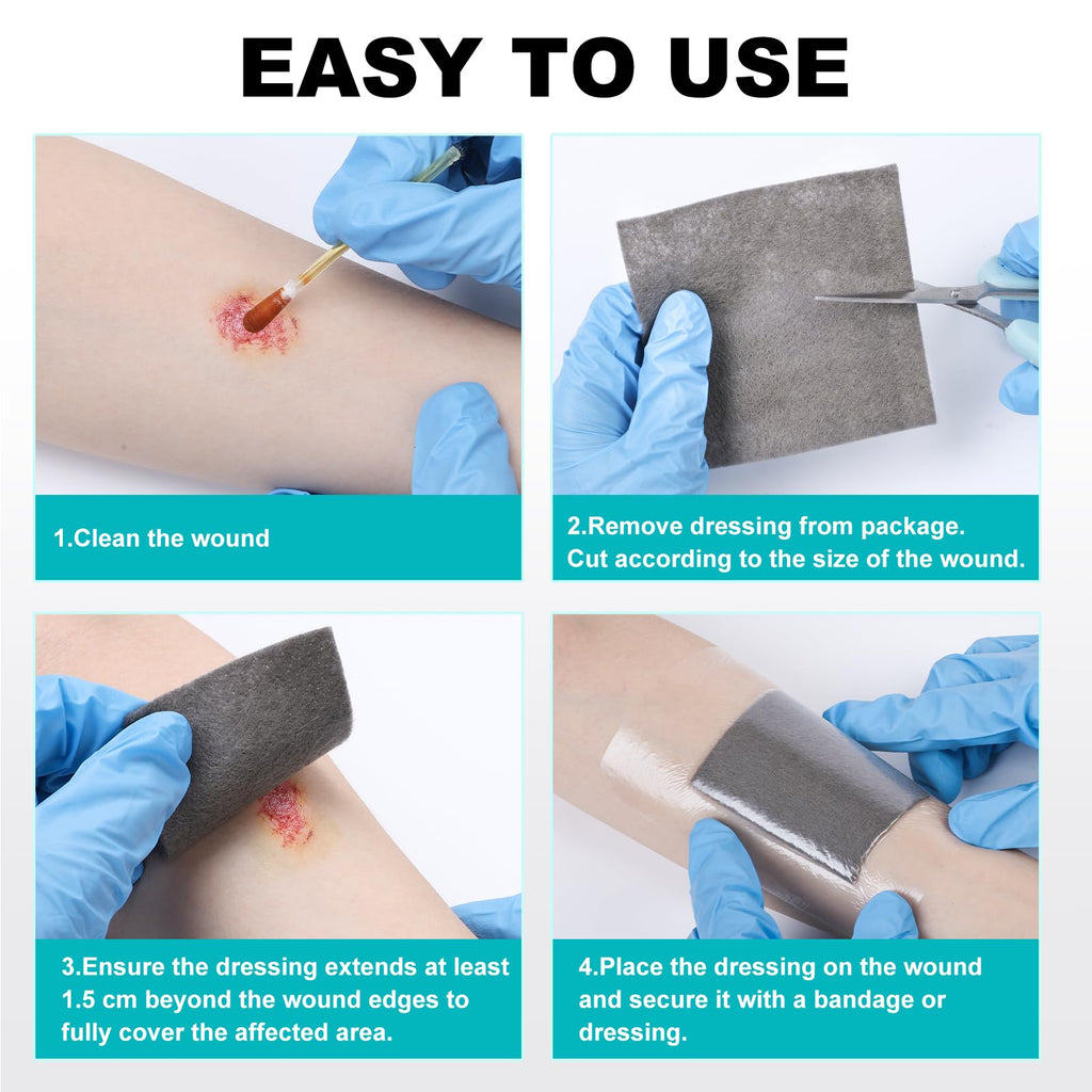 Ag Silver Calcium Alginate Wound Dressing 4x4 - Nonstick

