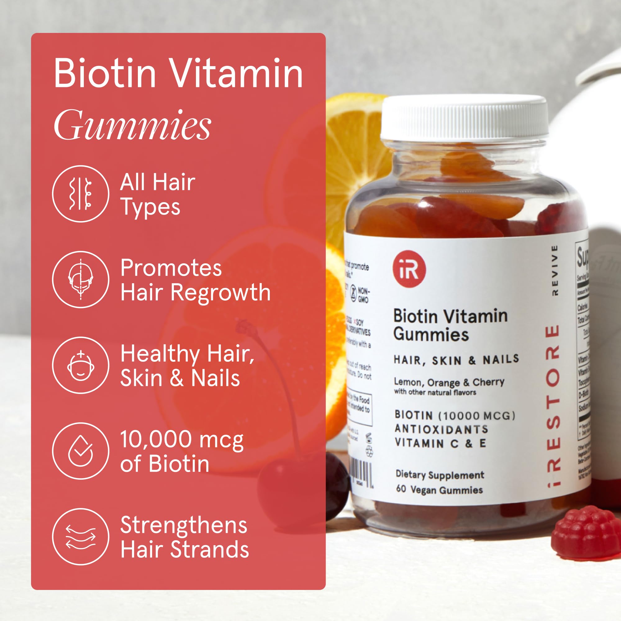 iRestore Biotin Gummies for Hair, Skin & Nails – Vegan

