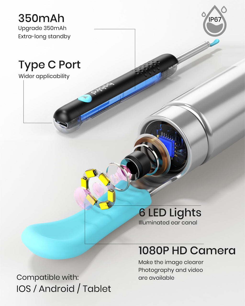 BEBIRD R1 Ear Wax Removal Tool with 1080P Camera EarScope

