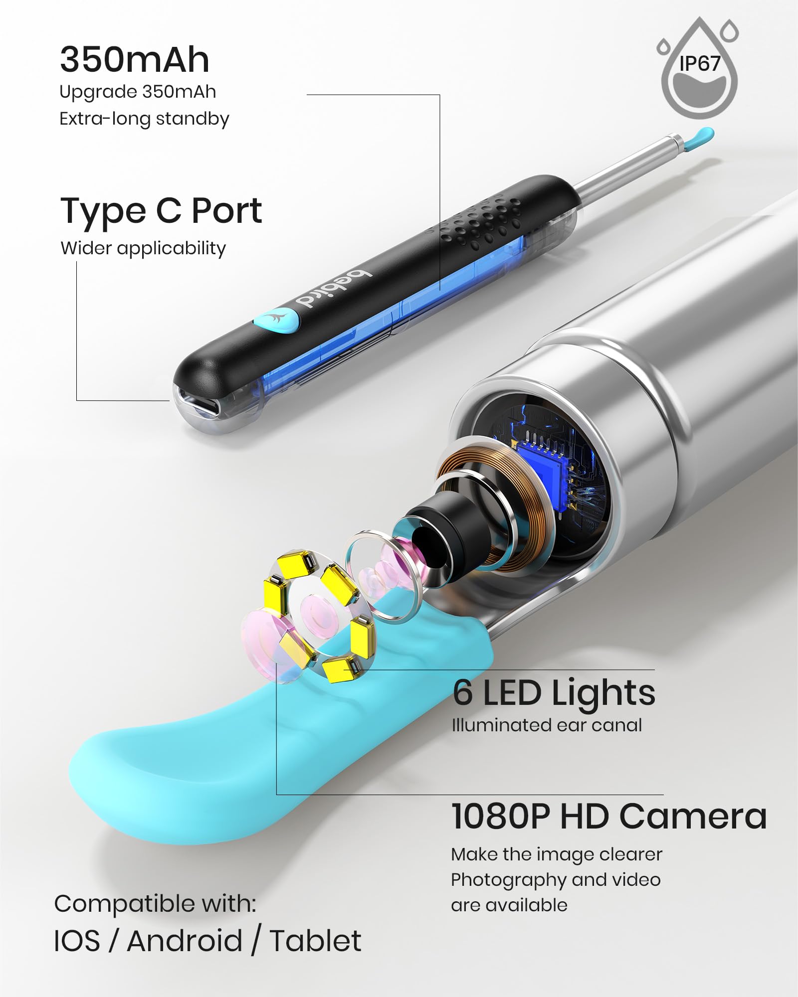 BEBIRD R1 Ear Wax Removal Tool with 1080P Camera EarScope

