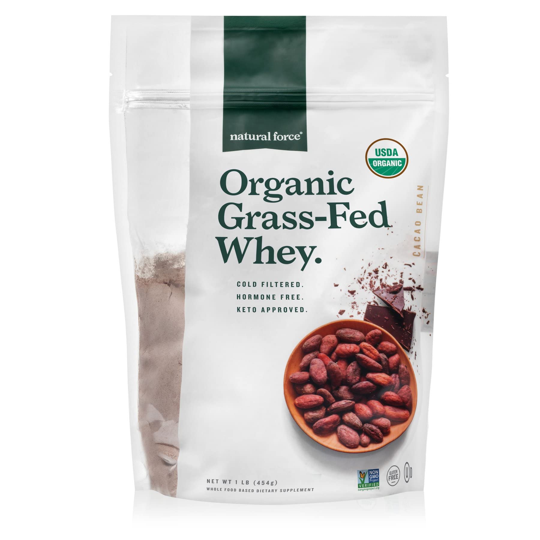 Natural Force Grass Fed Organic Whey Protein Powder – Non-GMO, Lab Tested