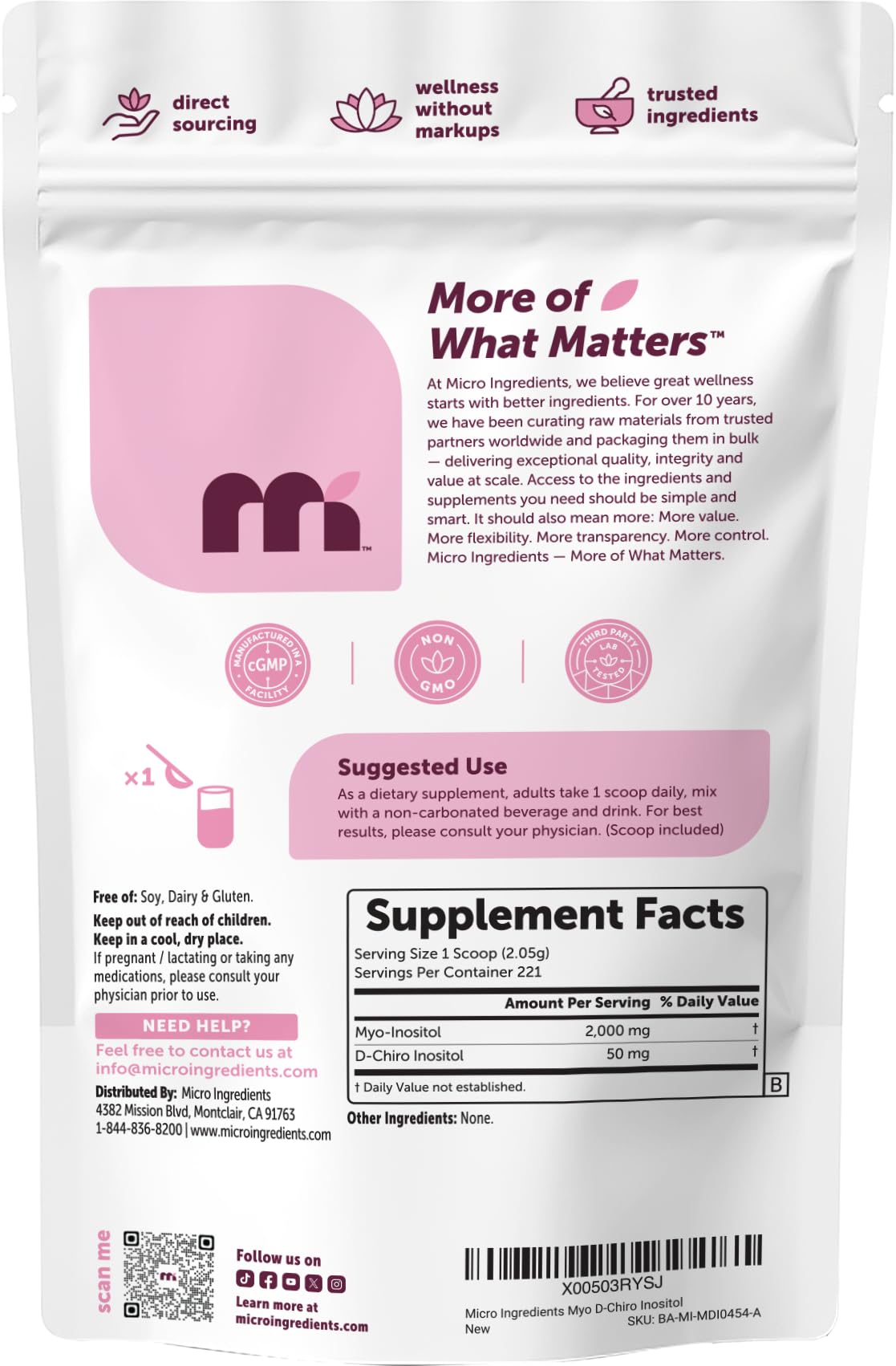 Myo-Inositol & D-Chiro Inositol Powder for Women 40:1

