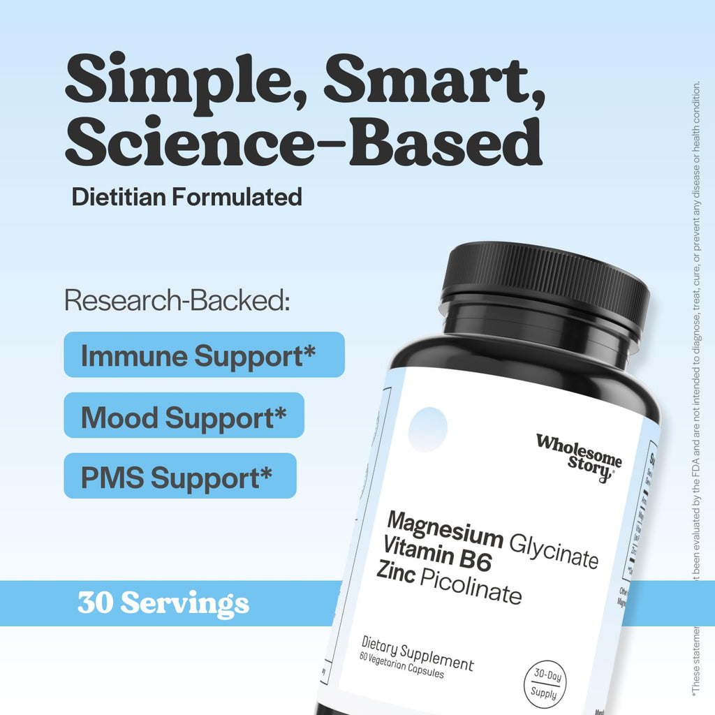 Wholesome Promise Zinc Picolinate & Magnesium Glycinate with B6 – Immune Support

