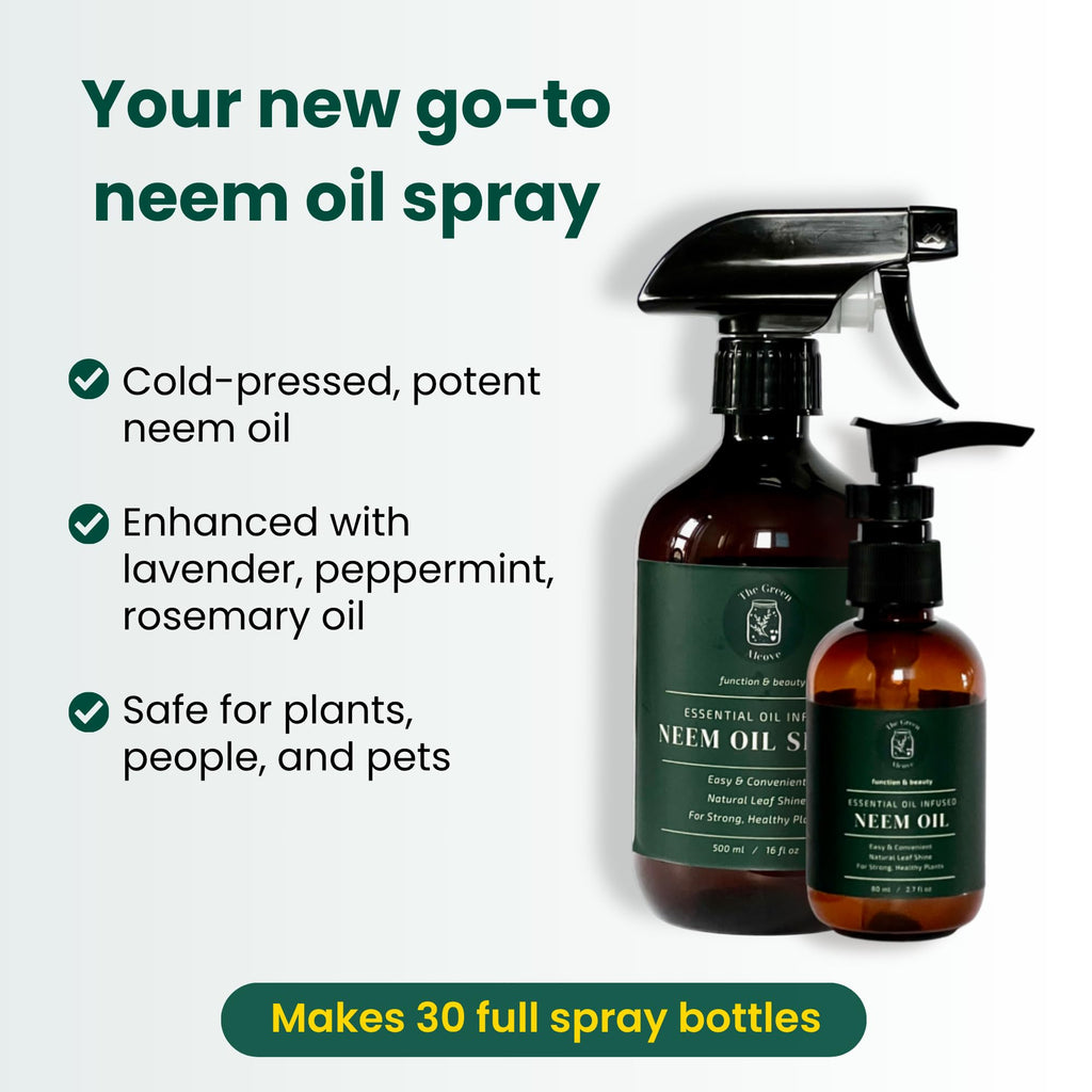 Neem Oil for Plants Kit with Sprayer and Essential Oils


