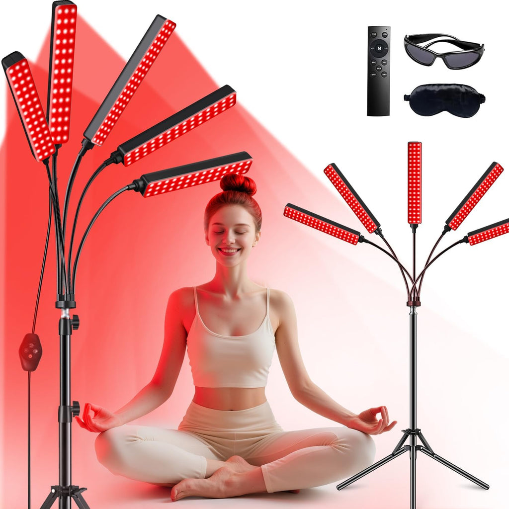 Red Light Therapy Lamp with Stand – Dual 660nm/850nm

